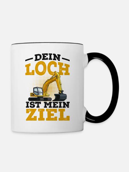Bagger - Tasse zweifarbig - Weiß/Schwarz