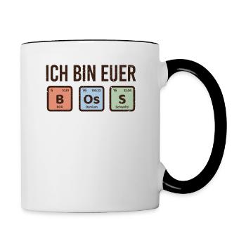 Chemiker Physik Boss PSE Team cooles Element - Tasse zweifarbig - Weiß/Schwarz - Rechts