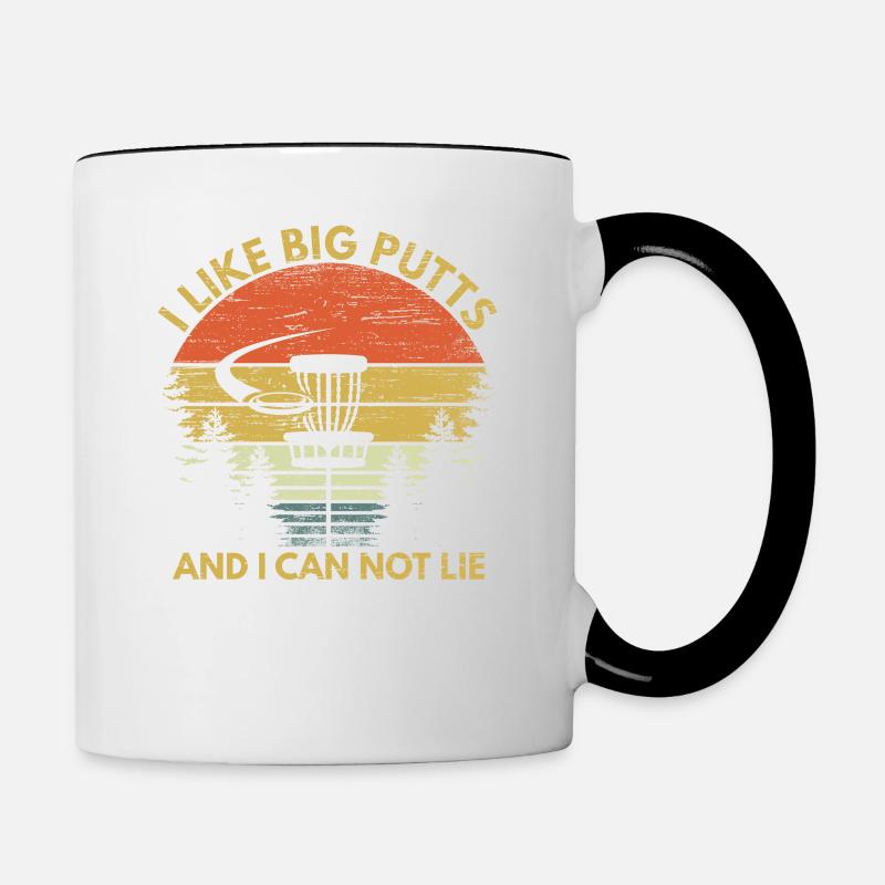 I Like Big Putts Lustiges Disc Golf Geschenk - Tasse zweifarbig - Weiß/Schwarz