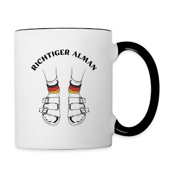 Richtiger Alman Sandalen weiße Socken - Tasse zweifarbig - Weiß/Schwarz - Rechts