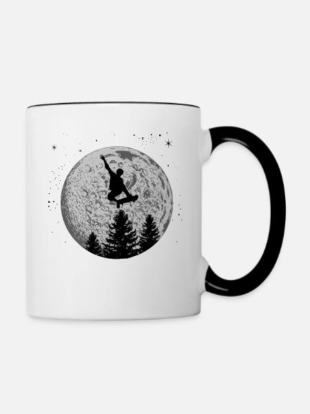 Skateboard - Tasse zweifarbig - Weiß/Schwarz