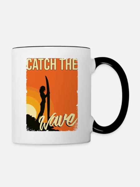 Surfing - Tasse zweifarbig - Weiß/Schwarz