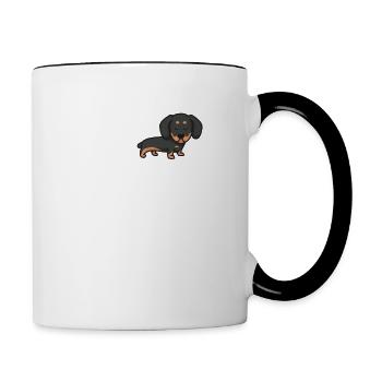Dackel Mutti Hundebesitzer Haustier Dachshund - Tasse zweifarbig - Weiß/Schwarz - Rechts