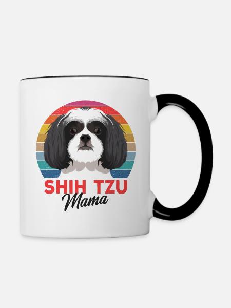Shih Tzu - Tasse zweifarbig - Weiß/Schwarz