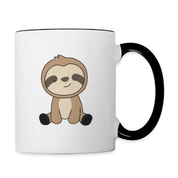 Sloth cute animals for kids funny - Contrasting Mug - white/black - Right