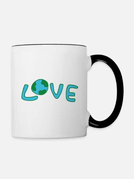 Nachhaltigkeit - Tasse zweifarbig - Weiß/Schwarz