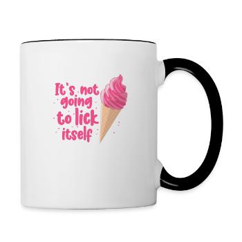 Nice funny ice cream design « It’s not going to - Mug contrasté - blanc/noir - Droite
