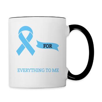 Prostata-Krebs-Bewusstsein Band ich trage blaue Herren - Tasse zweifarbig - Weiß/Schwarz - Rechts