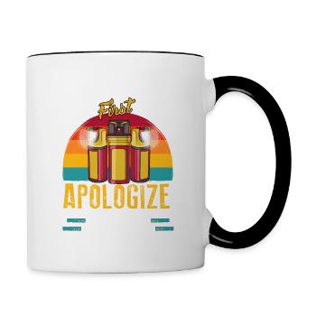 Pepper spray first, apologize later. antisocial - Contrasting Mug - white/black - Right
