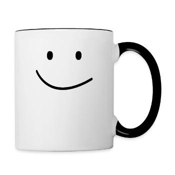 Laughing face - Contrasting Mug - white/black - Right