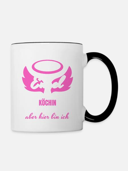 Köchin Engel - Tasse zweifarbig - Weiß/Schwarz