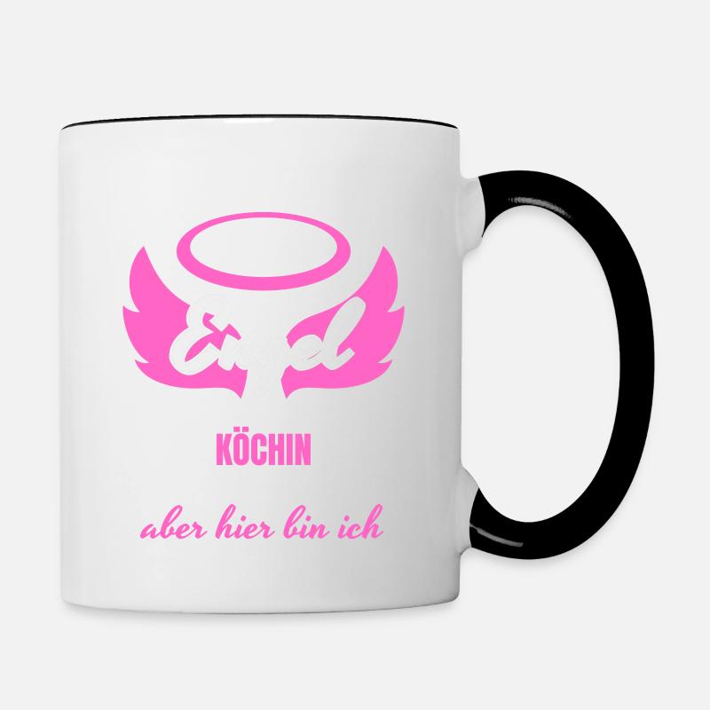 Köchin Engel - Tasse zweifarbig - Weiß/Schwarz