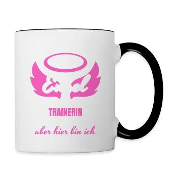 Trainerin Engel - Tasse zweifarbig - Weiß/Schwarz - Rechts