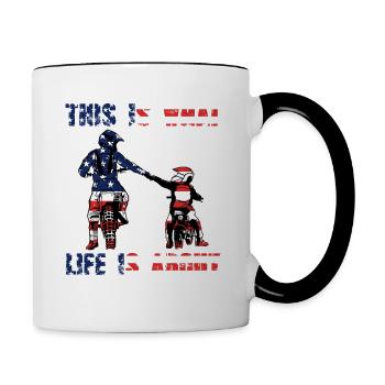 Dirt Bike Life Motocross Is My Life A Father Son - Mug contrasté - blanc/noir - Droite