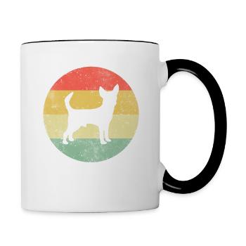 Chihuahua Dog Retro - Contrasting Mug - white/black - Right