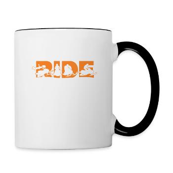I Ride My Snowmobile. - Contrasting Mug - white/black - Right