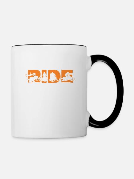 I Ride My Snowmobile. - Tasse zweifarbig - Weiß/Schwarz