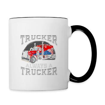 Once a Trucker, Always a Trucker - Contrasting Mug - white/black - Right