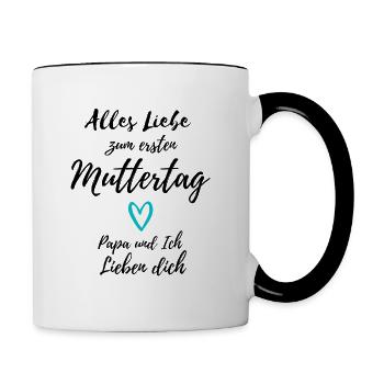 Baby Muttertag Junge - Tasse zweifarbig - Weiß/Schwarz - Rechts