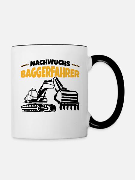 Bagger - Tasse zweifarbig - Weiß/Schwarz