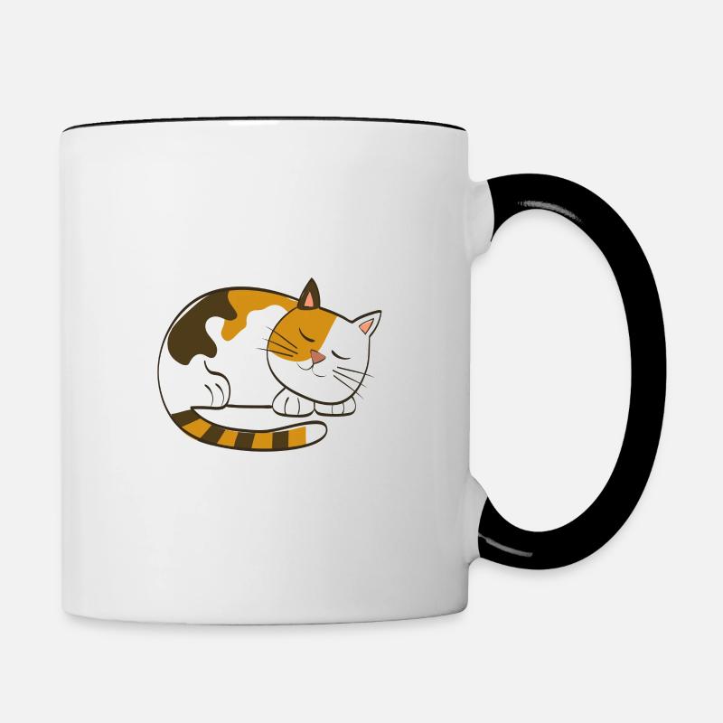 Chat endormi Cadeau amusant - Mug contrasté - blanc/noir