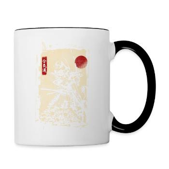 Samurai Warrior Japanese Manga Anime Gift - Contrasting Mug - white/black - Right
