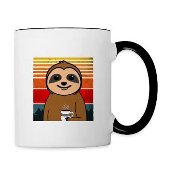 Irgendwas Ist Hier Faul Oh Das Bin Ja Ich - Tasse zweifarbig - Weiß/Schwarz - Rechts