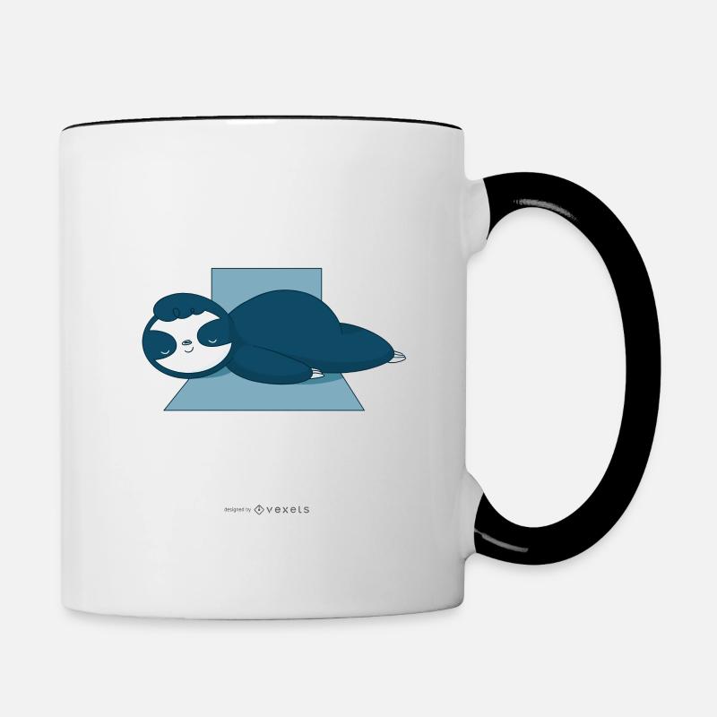 Positif testé sur fatigué d’humour de sieste - Mug contrasté - blanc/noir