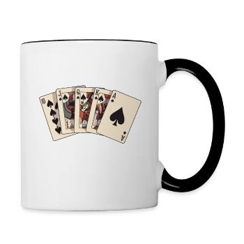 Je peux pas j'ai Poker - Mug contrasté - blanc/noir - Droite