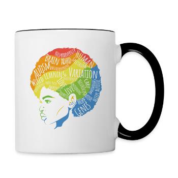 Life Embrace Neurodiversity Brain ADHD-Bewu - Contrasting Mug - white/black - Right