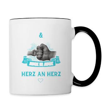Papa Und Sohn Partnerlook Vater Vatertag Geschenk - Tasse zweifarbig - Weiß/Schwarz - Rechts