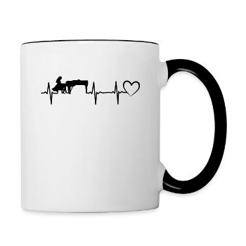 Pianist Piano Flügel Herzschlag Klavier Pianistin - Tasse zweifarbig - Weiß/Schwarz - Rechts