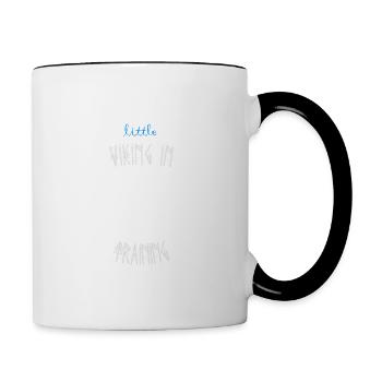Wikinger - Kleiner Wikinger im Training - Runen - Tasse zweifarbig - Weiß/Schwarz - Rechts