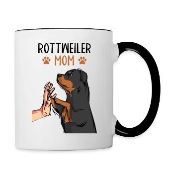 Rottweiler Mama Dogs Mom Mistress - Contrasting Mug - white/black - Right