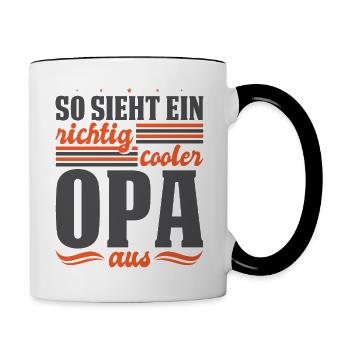 So sieht Bester Opa der Welt Vatertag Loading Ich - Tasse zweifarbig - Weiß/Schwarz - Rechts
