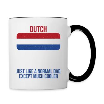 Dutch Dad Netherlands flag design for the - Contrasting Mug - white/black - Right