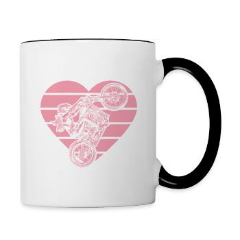 Cooles Mädchen Dirt Bike Riding und Motorrad-Liebh - Tasse zweifarbig - Weiß/Schwarz - Rechts