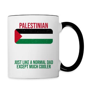 Palestinian Dad Palestine flag for Father's Day - Contrasting Mug - white/black - Right