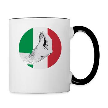 Vaffanculo Italienisch Italiener Italien Lustig - Tasse zweifarbig - Weiß/Schwarz - Rechts