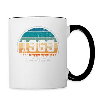 Vintage 1969 Limited Edition Retro Sonnenuntergang - Tasse zweifarbig - Weiß/Schwarz - Rechts