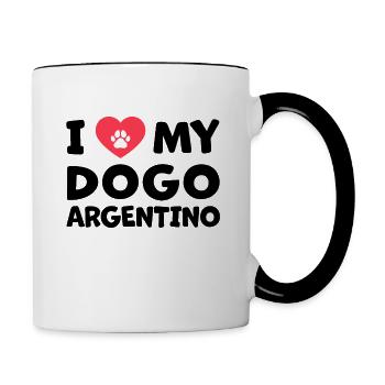 J’adore mon dogo Argentino Doggue - Mug contrasté - blanc/noir - Droite