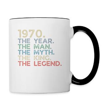 Millésime 1970 The Year Man Myth King Legend Retro - Mug contrasté - blanc/noir - Droite