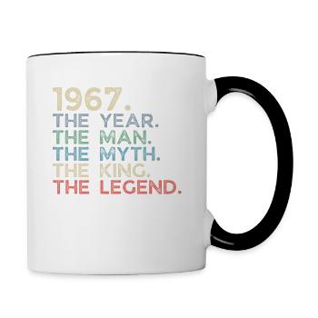 Jahrgang 1967 The Year Man Myth King Legend Retro - Tasse zweifarbig - Weiß/Schwarz - Rechts