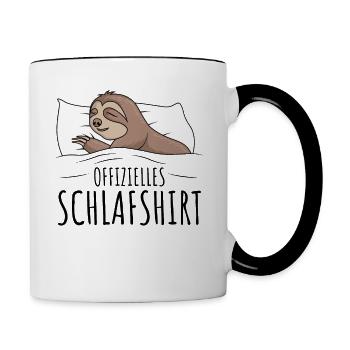Faultier - Tasse zweifarbig - Weiß/Schwarz - Rechts