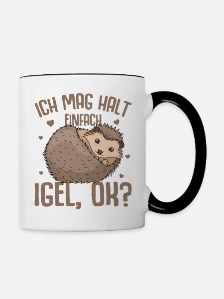 Igel - Tasse zweifarbig - Weiß/Schwarz