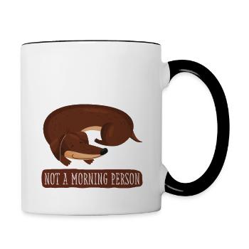 Pyjama chemise de nuit teckel - Mug contrasté - blanc/noir - Droite