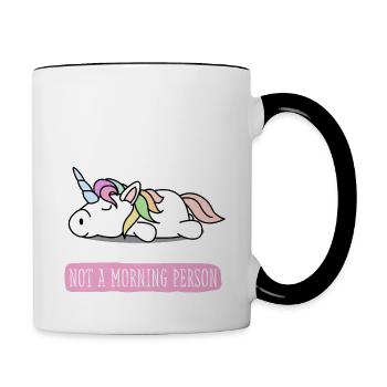 Pyjama chemise de nuit licorne pyjama - Mug contrasté - blanc/noir - Droite