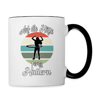 Hullern Workout Frauen Fitness Hula Sport - Tasse zweifarbig - Weiß/Schwarz - Rechts