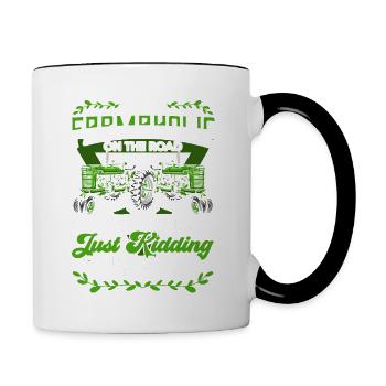 Farmer Farmer Gift Saying Tractor Fan - Contrasting Mug - white/black - Right