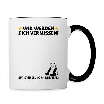 Jobwechsel Neuer Job Abschied Abschiedsgeschenk - Tasse zweifarbig - Weiß/Schwarz - Rechts
